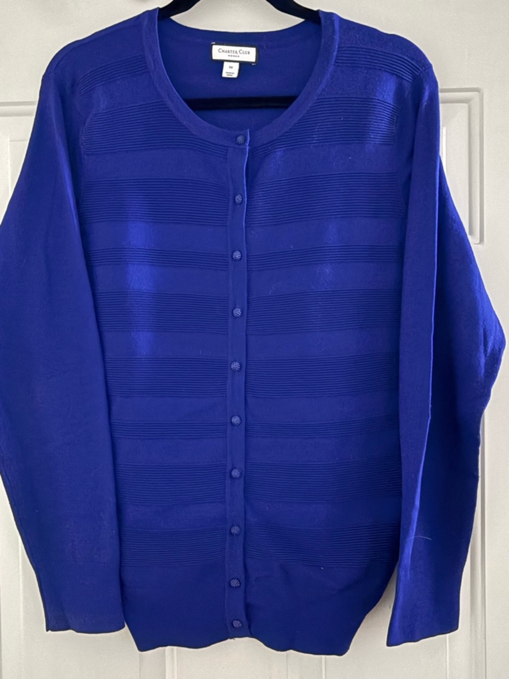 Charter Club Women's Cobalt Blue Button-Front Cardigan